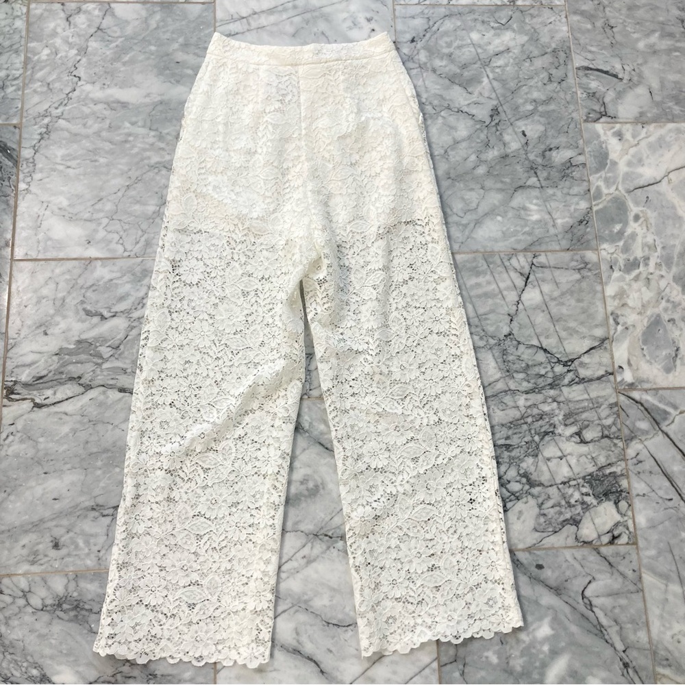 ZARA White Cropped Lace Pants - Picture 11 of 15